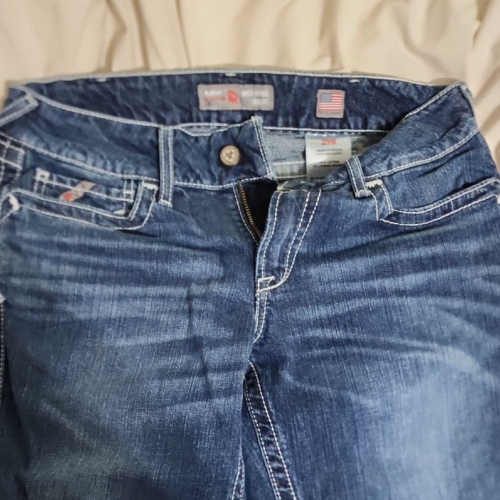 Ariat Blue Classic Denim Jeans with Vintage Fading
